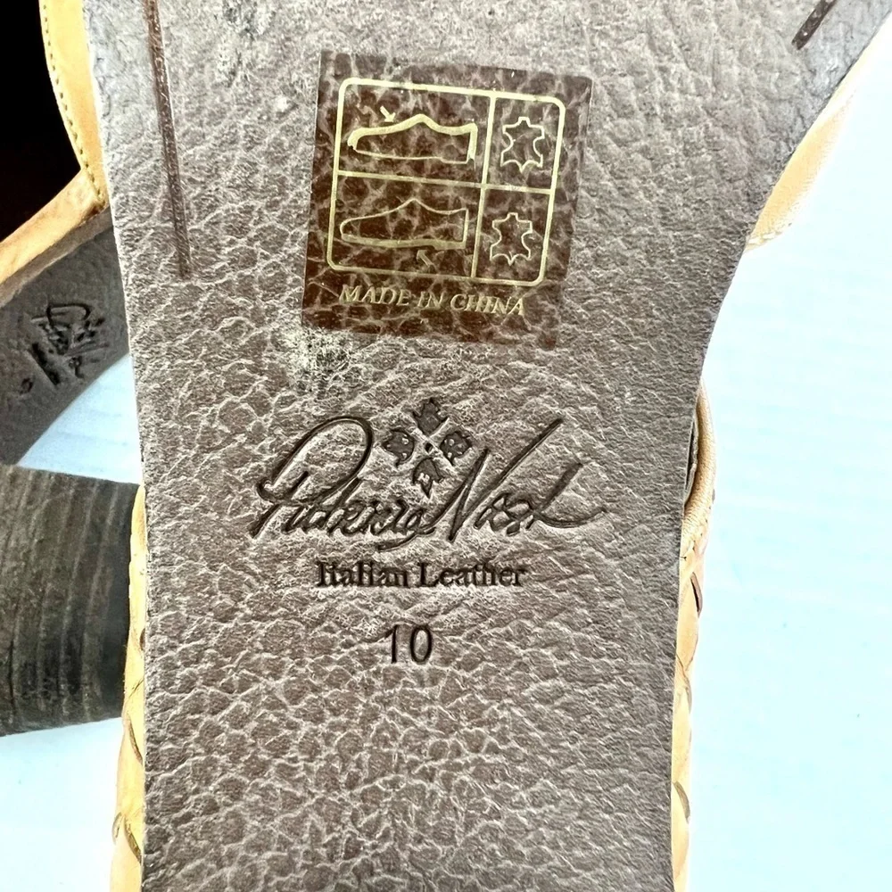 Patricia Nash Woven Leather Peep Toe Booties | Boho Italian Style | Size 10 - Picture 8 of 9